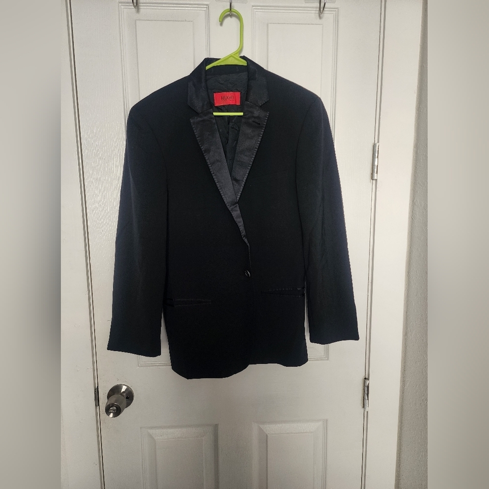 Hugo Boss Alexander/Hewitt Black Tuxedo Blazer Jacket 100% Virgin Wool 40R.